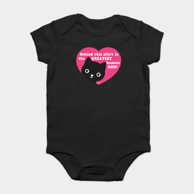 Greatest Human Mom Cat Heart Baby Bodysuit by creative